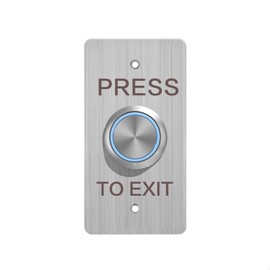 Push to Exit Button，3.39''L x 1.97'' W Stainless Steel Door Bell Type Round Request to Exit Button for Door Access Control with LED Light NC COM and NO Output