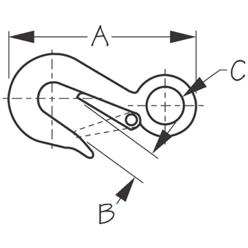 Sea Dog 146300-1 Stainless Steel Fast Eye Safety Snap Hook,