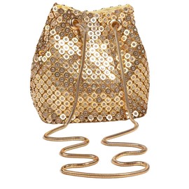 Zweig & Ewigkeit Elegant Women's Handbag - Crystal Clutch Bag with Gold Chain, Glitter Design with High Quality Artificial Diamonds for Evening Events and Weddings, White