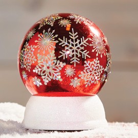 RAZ Imports Arctic Snowflake LED Lighted Globe Red