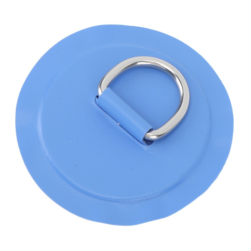 4PCS D Ring Patch PVC Round Shape Strong Stainless Steel