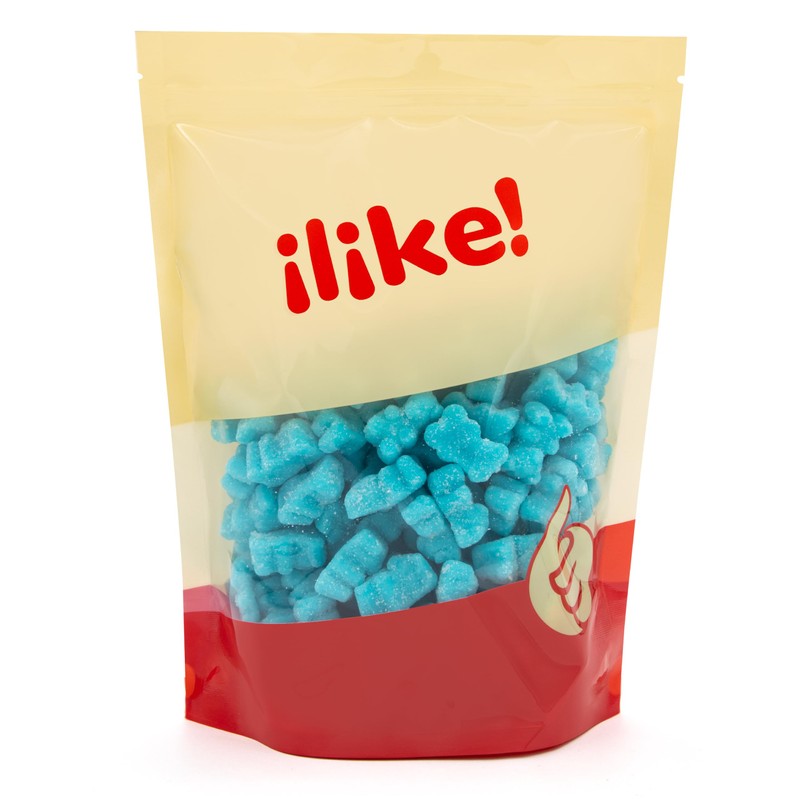 Sour Gummi Bears Candy 2-Pound Bag | Blue Raspberry Chewy