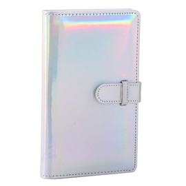 CENPEK 96 Pockets 3 Inch Foil Wallet PU Leather Photo Album Compatible with Fujlfilm Instax Mini Instant Film (Silver)