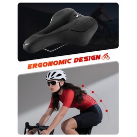 PRMHOOT Bike Seat Cushion Cover for Men Women mit Memory Foam, Soft & Comfortable, Ergonomico Bicycle Saddle
