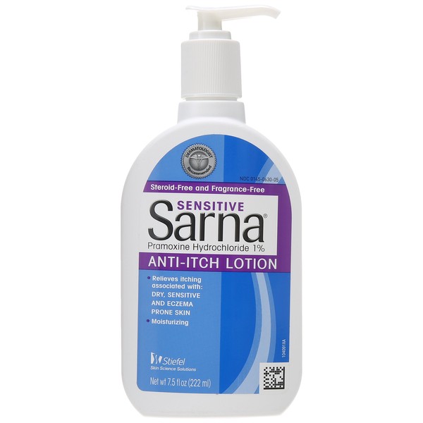 Sarna Sensitive Anti-Itch Lotion for Eczema and Sensitive Dry Skin Itch Relief, 7.5 Ounce