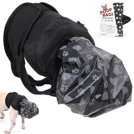 ETIAL Reusable Dog Poop Pants, Adjustable Dog Sanitary Pants with 50pcs Dog Poop Bag for Incontinence & Outdoor Walking, Convenient Dog Poop Collection Pants for Senior and Disability Dogs (XL)