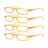 MODFANS Reading Glasses Yellow +2.25-4 Pairs Fashion Readers Narrow Frame