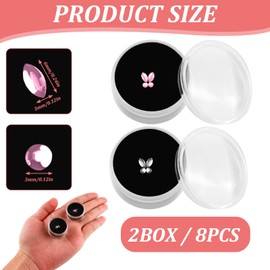 ORUZA Tooth Crystal, 8 Pieces Tartar Tooth Decorations, Teeth Gemstone Beauty Dental Diamond, Tooth Crystal Ornaments Crystal Decor for DIY Nail and Teeth Decoration, 4 Pieces/Box