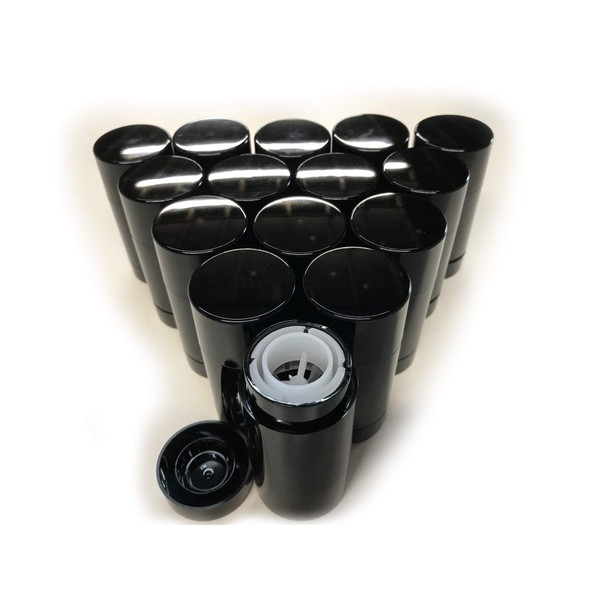 Empty Deodorant Containers - Twist-up, Reusable, DIY Empty Deodorant Tubes, Bottom-fill 2.65 Oz (black) (10-Pack)