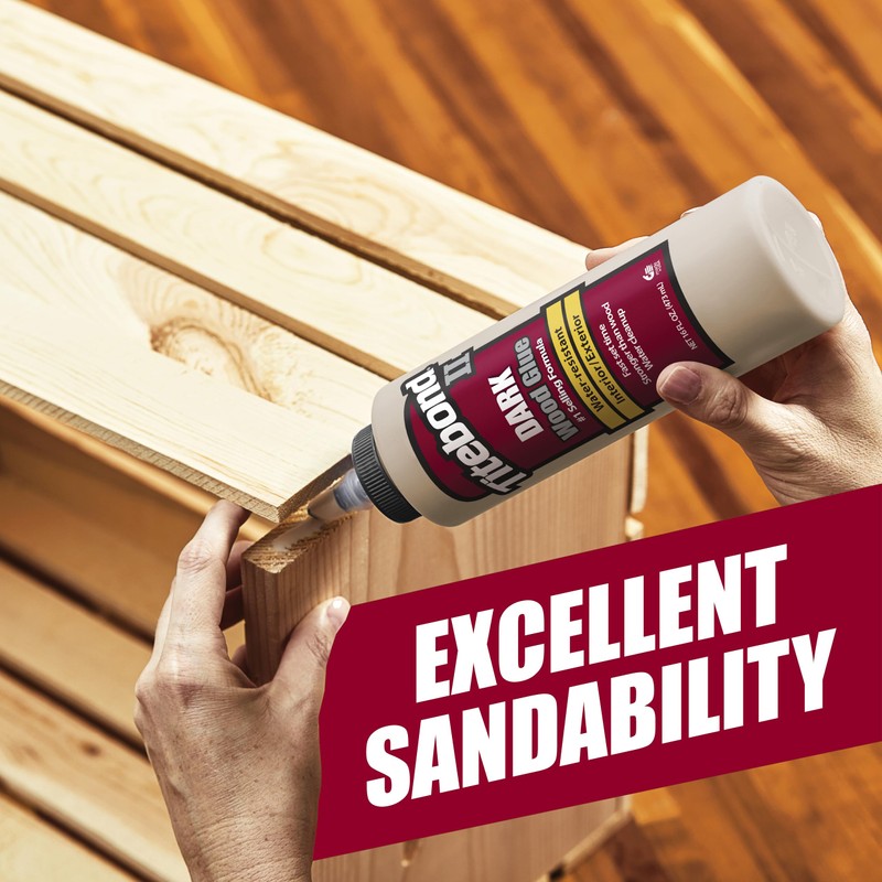 Titebond II Dark Wood Glue, Excellent Strength, Water-Resistant, Fast Set,