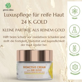 green idea - Gold Cream with 24K Gold - Anti-Wrinkle Cream for Mature Face - Anti-Ageing Moisturising Cream Face - Pure Gold Particles - Youthful Skin - 50 ml (1)