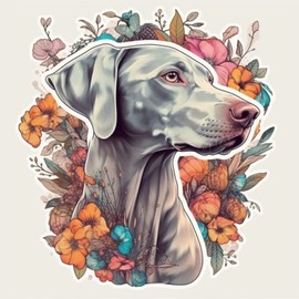Yoonek Graphics Weimaraner Weimaraner Dog Vinyl Decal Sticker for Car, Laptop, Tumbler, More. #009818-8