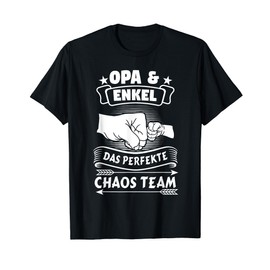 Grandpa & Grandson The Perfect Chaos Team Family Gift T-Shirt, black