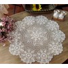 Beige 24 Inch Round HANDMADE Cotton Crochet Lace Placemat Doilies