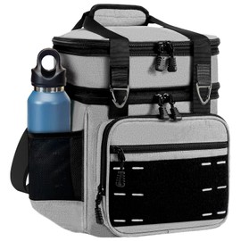 Lunch Box Cooler Bag - Tactical Insulated Lunchbox for Men - Large Lunch Pail Kit for Adults Work Outdoor Shifts Trips Grey 16L