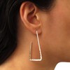 Large Triangle Solid 925 Sterling Silver Earrings