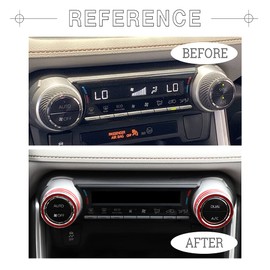 1797 AC Knob Covers for Toyota RAV4 Accessories 2019-2022 Climate Control Caps Air Conditioner Radio Volume Button Ring Replacement Parts Stickers Decals Parts Aluminum Alloy Red Pack of 2