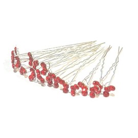 Shop Ginger Wedding Rhinestones U Shape Butterfly Hair Pins Party Flower Girl Bridal Bridesmaid Pack of 10pcs (Red)