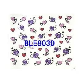 Generic Cupid's Love Arrow Sweet Heart Stars Colorful Rhinestone 3D Nail Stickers Ble803D Nail Wraps Stickers Manicure Supplies for Women Nails Full Long Lasting Easy Apply and Remove