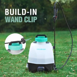 HAUSHOF 4 Gal Battery Powered Yard Sprayer Backpack Sprayer 4 Nozzle 70PSI High-Pressure