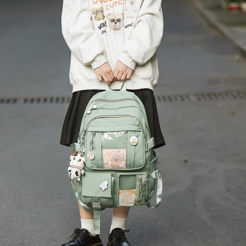 HORHEAR Kawaii School Backpack for Men and Women, Lightweight and