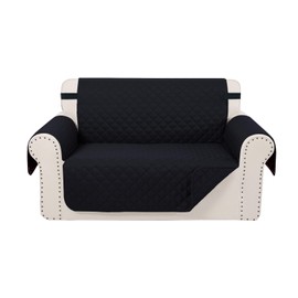 Luxshare Home Reversible Loveseat Sofa Covers Couch Cover Furniture Protector(Loveseat,Black/Black)