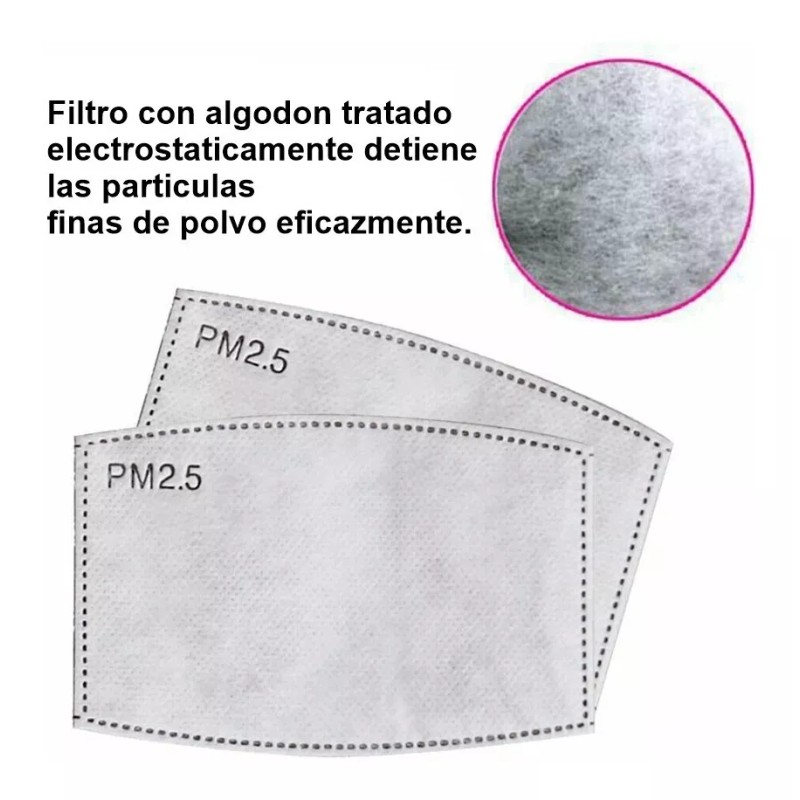 Healowa 10 Filtros Pm2.5 Cubreboca Adulto 5 Capas Carbon Activado