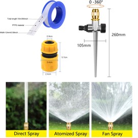 SUCANY Gartensprenger,100% Metall Automatischer Garten-Sprinkler,Kontinuierlich Einstellbarer Bewässerungsbereich (0 bis 360 Grad),Für Landwirtschaft, Rasen, Parks, Grüngürtelspülung (2 Satz)