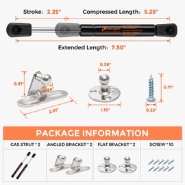 C1615046 7.5 inch 20 lbs Gas Shock 89 N C1602584A 7.5" Gas Spring Strut Lid Support for Sentry Safe Door Replacement Parts Rv Overhead Cabinet Lid Lightweight Sentrysafe Tool Box 2pcs by PAMAGOO