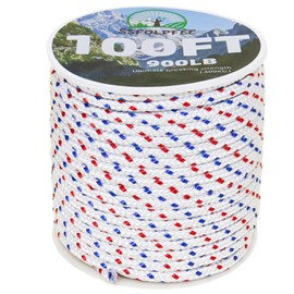 SSFOLPFEE High Strength Recoil Starter Rope, 5.0mm × 100FT, Heavy Duty Pull Cord for Briggs & Stratton, Honda, Generator, Lawn Mower, Snowblower