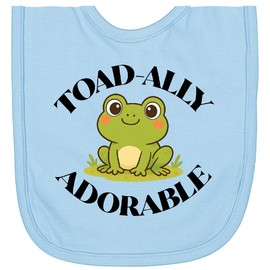 inktastic Boys Toadally Adorable Frog Newborn Bib Light Blue 45d8f