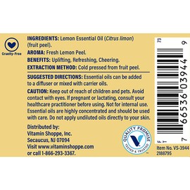 Lemon - 100% Pure Essential Oil - Uplifting, Refreshing, & Cheering Aromatherapy (1 fl. oz.)