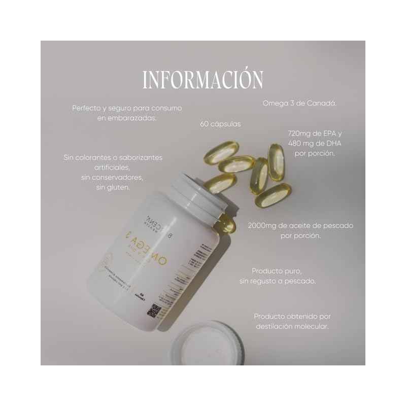 Diana Bárcena Health Omega 3 - 60 Cápsulas, 1.3G Por