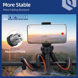 Fotopro Flexible Tripod 360 Degree Ball Head Cold Shoe Tablet Phone Tripod Mount Portable Phone Tripod Stand for Video Recording Vlogging Selfie Live Streaming Makeup