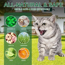Cat Repellent Outdoor, Cat Deterrent Outdoor Indoor Balls with Essential Oils, 10 Pack Long-Lasting Pet Deterrent to Keep Cats Away from Yard, Garden, Lawn, Plants, Furniture, Trash Cans