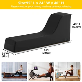 Gasadar Rowing Machine Cover for Concept 2 Fitness Equipment Outdoor Waterproof Sports Rowing Machine Cover with Adjustable Drawstrings and Windproof Buckle 95" L x 24" W x 40" H Black