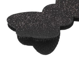 Magic Hair Sticker, 6Pcs Black Bow Magic Hair Pad Hair Sticker Clips Glitter Sequins Bang Fixed Seamless Magic Paste Fringe Hair Patch Hair Bang Accessories