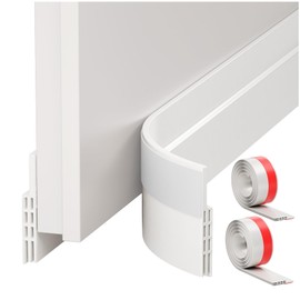 Door Seal 2 Pieces, Draught Stopper for Doors and Door Seal Bottom, Soundproof Door Protection for Doors, 5 x 100 cm, 2 m White