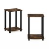 Furinno Simplistic End Table, 2-Pack, Amber Pine/Black