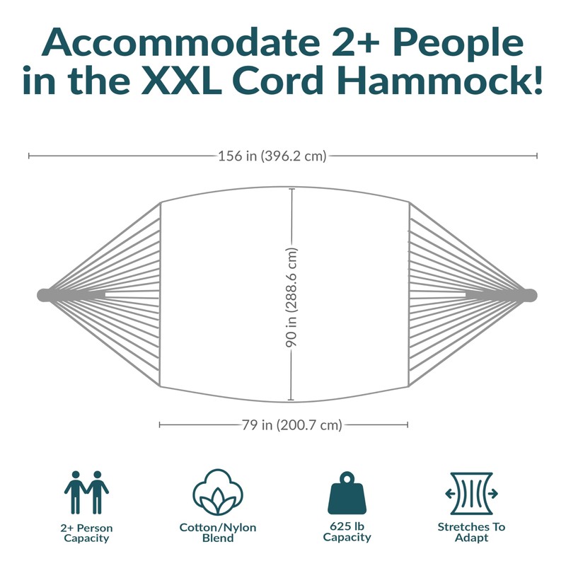 Sunnydaze Handwoven XXL Thick Cord Mayan Double Hammock for Outside