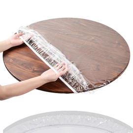 STFAL Garden Tablecloth Round Tablecloth Transparent Washable Diameter 150 cm Tablecloth Outdoor Weatherproof Transparent Tablecloth Designed with Elastic Edges