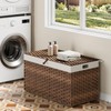 HOOBRO Storage Basket with Lid, 42.3 Gallon (160L) Wicker Basket,