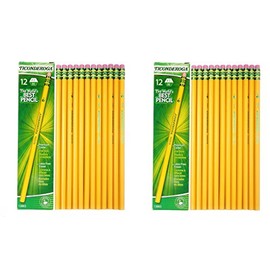 Dixon Ticonderoga Woodcase Pencil, H #3, Yellow Barrel - 24 Count (13883)