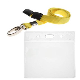 ALG ID Cards® Yellow ID Card Badge Wallet - Yellow Lanyard Card Wallet - Yellow Wallet Lanyard Neck Strap with Metal Clip & Safety Breakaway Release for Pass Holder