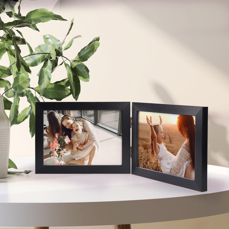 Giftgarden 5x7 Double Picture Frame with Real Glass Display Horizontal
