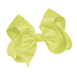 WD2U Girls 4" Solid Grosgrain Ribbon Boutique Hair Bow Alligator Clip Light Yellow