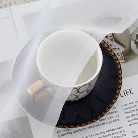 Aiyufneg White Sheer Window Valance Curtains, Light Filtering Kitchen Valances Windows Treatment, Small Voile Sheer Curtains for Living Room/Bathroom/Basement, Top Dual Rod Pocket, 2PCS