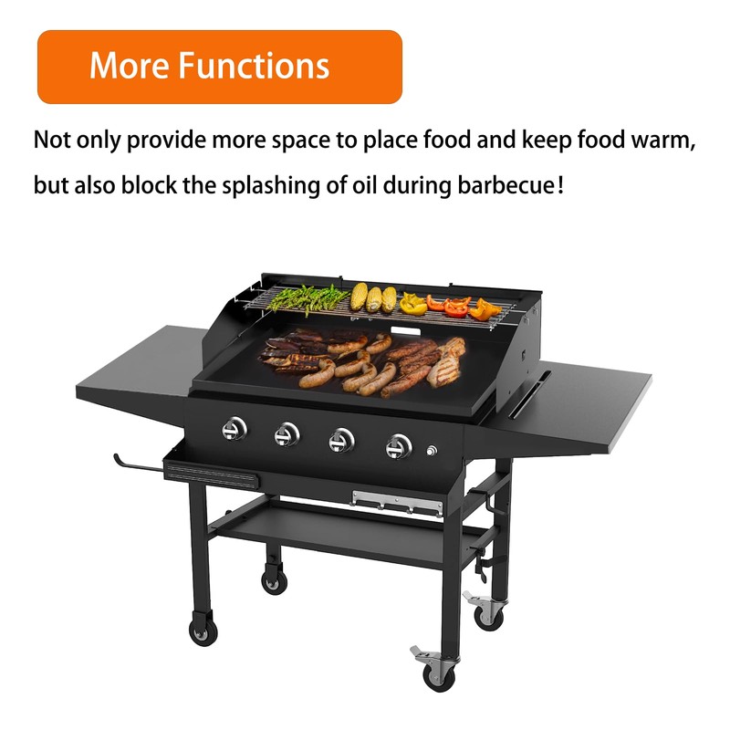 PHYESUVIN Universal Wind Guard and Warming Rack Fit for Griddle