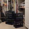 Juggernaut Storage 3-Pack Heavy Duty Plastic Milk Crates with Handles,