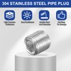 PATIKIL 5pcs 304 Stainless Steel Pipe Plug M10 x 1